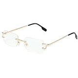Ggpyyon Lunettes de soleil rectangulaires sans monture