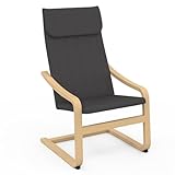 IDMarket - Fauteuil NILS Bois façon hêtre et Coussin