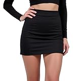 Sahunfri Mini Jupe Noire, Jupe Noire Courte avec Taille