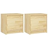 vidaXL 2X Bois de Pin Massif Tables de Chevet Tables