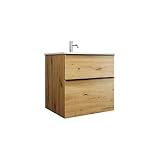 burgbad Eqio Lavabo en Fonte minérale avec Meuble sous-lavabo,