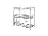 Lits superposés Triple - 3 x 90 x 190 cm - Métal -