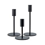 EXVERTEM® Bougeoirs Lot de 3 | Chandelier Métal Noir