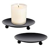 VIVIIHOO Lot de 2 bougeoirs en métal noir pour bougies
