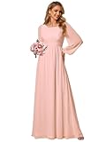 Ever-Pretty Robe de Soiree Femme Longue Manches Longues