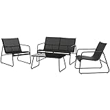 Grand patio Ensemble de Mobilier d'extérieur, 4 PC,