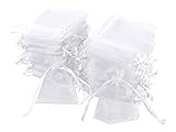 Carehabi - Lot de 100 sachets en organza blanc, 7 x