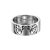 CZ Oeil Tigre Anneau Large Bande Animal Déclaration