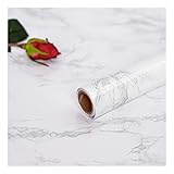 Hode Papier Adhesif pour Meuble Blanc Marbre, Rouleau