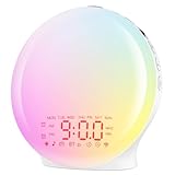 Réveil Lumière Bluetooth,Radio Eveil Matin Lumineux