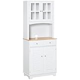 HOMCOM Armoire de Cuisine 2 placards 2 Portes persiennes