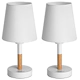 Set de 2 lampe de chevet blanc 40W Lampes de table