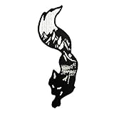 Patch brodé en forme de Silhouette de montagne de renard,