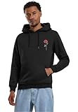 Mister Tee Mens Rose Hoody Hooded Sweatshirt, Black,
