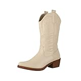 Elara Bottes Femmes de Cowboy Motard Chunkyrayan 301-A32PZ