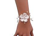 Bijoux mariage bracelet mariée fleur et perles couleur