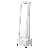 SONGMICS Armoire à Bijoux, LED, Grand Tiroir, Miroir