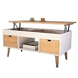 LoMasCasa Karla Table Basse relevable avec 2 tiroirs