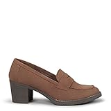 Mokka – Mocassin en Nubuck à Talon Marron, EU 36