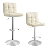 SONGMICS Tabourets de Bar, Lot de 2, Réglables en Hauteur,