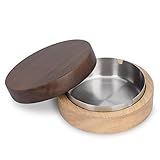 Cendrier avec Couvercle Acier Inoxydable Bois Cendrier