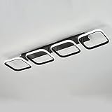 Luminaire Plafonnier 4 Carrés Noir Style Nordique Élégant