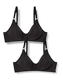 Nur Die 2er Pack Damen Baumwoll BH Soutien-Gorge, Noir