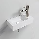 Ibergrif M41102-R, Lavabo Lave Main Blanc Rectangulaire