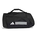 adidas Mixte Essentials 3-Stripes Duffel Bag, Black/White,