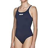 Maillot de bain Arena Solid Pro pour femme, navy-white,