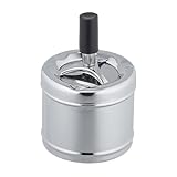 Relaxdays Cendrier avec Couvercle Poussoir, en métal,