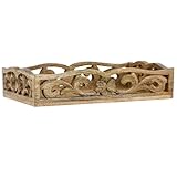 Marrakech Plateau décoratif bohème en bois 25 x 15