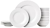 Amazon Basics Service de table en porcelaine pour 6