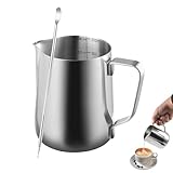 FHISKUNYU Pichet Lait Inox 350ml avec Latte Art Pen