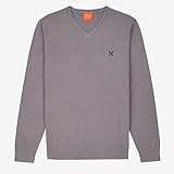 OXBOW P0PREVIO Pull léger col V uni Gris Cendre