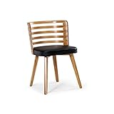 Menzzo Koxy Lot de 2 Chaises, Simili (P.U.), Noir,