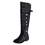 Bottes Motardes Femme, Bottines Plates Cuissardes Cuir