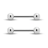 Body CAC 2 Pièces-16G×12mm Titane Langue Anneau Téton