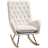 HOMCOM Fauteuil à Bascule - Fauteuil Relax - avec Pieds