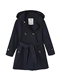 Vertbaudet Trench à capuche pour fille, bleu nuit,