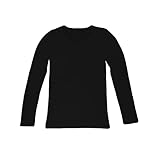 Maillot Femme Manches Longues Noir en Laine et Soie,