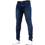 Jeans Homme Coton Denim de Couleur Pure Pantalon de