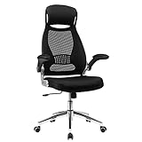 SONGMICS OBN86BK Chaise de bureau ergonomique, Pivotant,