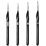 Lot de 4 Pinceaux à Poils Fins pour Peinture, Acrylique,