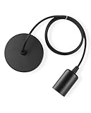Vecys Noir E27 Porte Lampe Suspension,Câble Suspension