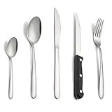 Pleafind couverts avec couteau a steak, 30 pièces couverts