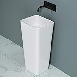doporro Lavabo Colonne Blanc Vasque sur Pied Lave Mains