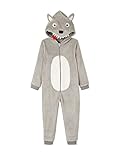 Vertbaudet Combi-Pyjama Loup garçon Gris Clair 12A