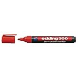 edding 300 Marqueur permanent - rouge - 10 stylos -