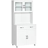 HOMCOM Armoire de Cuisine contemporaine Multi-Rangement